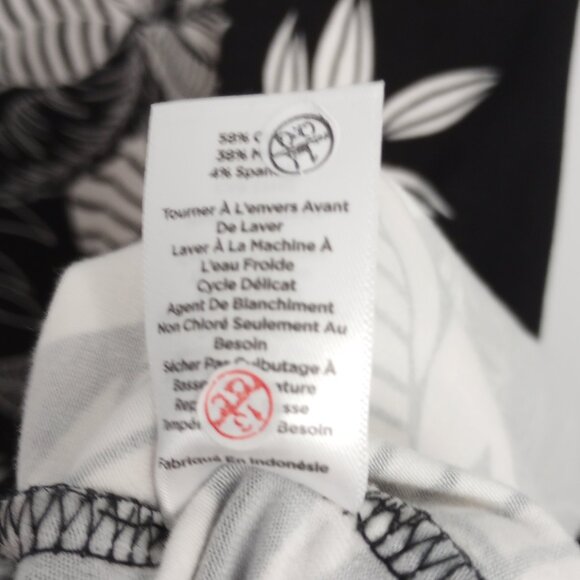 Talbots Black & White Botanical Print Jersey Knit Maxi Skirt - Picture 8 of 8